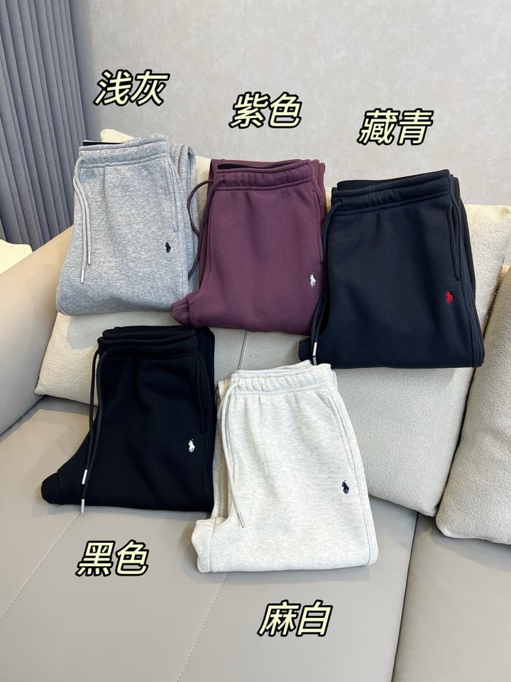 Ralph Lauren Embroidered Fleece Jogger Sweatpants in Black