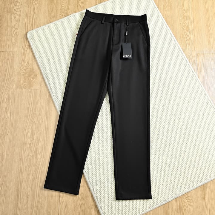 Zegna Men's Tailored Wool Blend Business Trousers – 2025FW in Business Grey