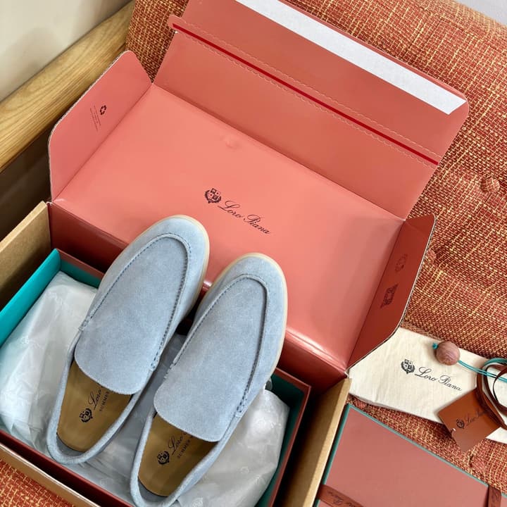 Loro Piana Suede Loafers in Dark Blue
