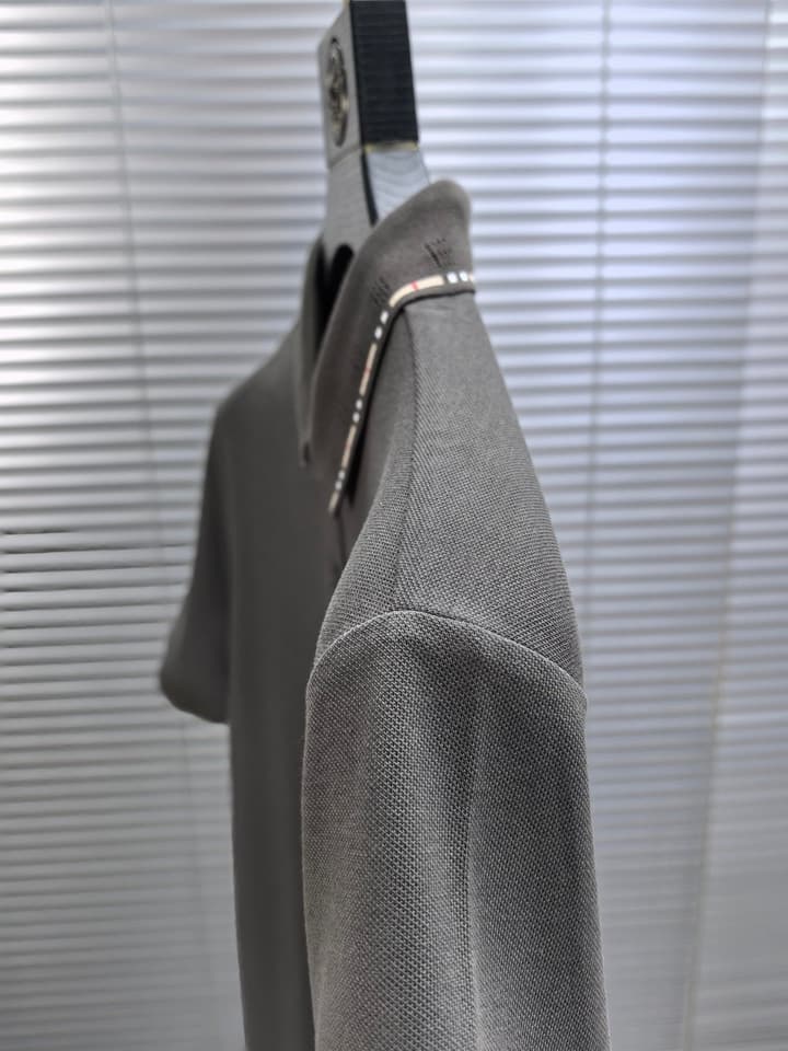 Burberry Embroidered Logo Piqué Cotton Polo Shirt – 2026SS in Dark Grey
