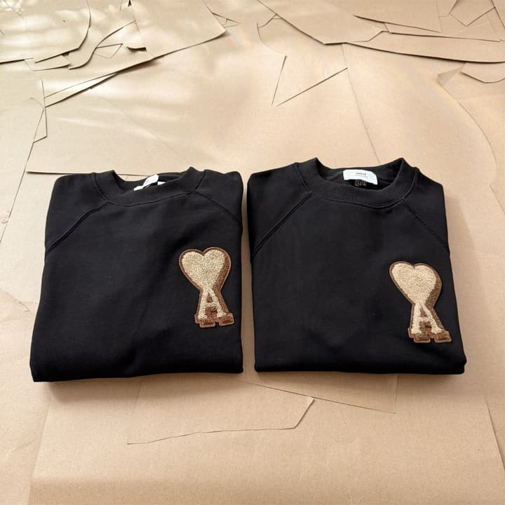 AMI Paris Terry Heart Boxy Sweatshirt – 25FW in Black Sweatshirt