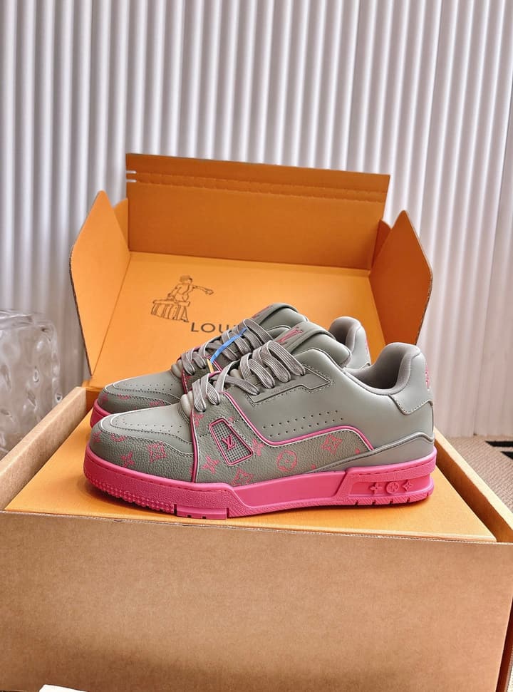 Louis Vuitton LV Trainer Sneakers in All Black Silver Monogram