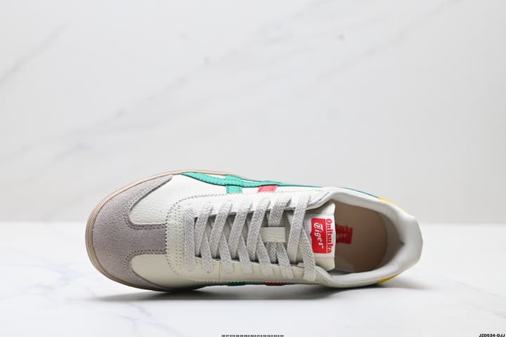Asics Onitsuka Tiger Tokuten Retro Low-Top Sneakers in Cream Upper With Black Stripes And Black Sole