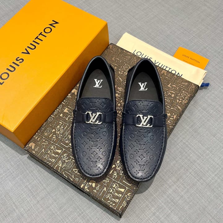 Louis Vuitton Men's Driving Shoes in Dark Blue