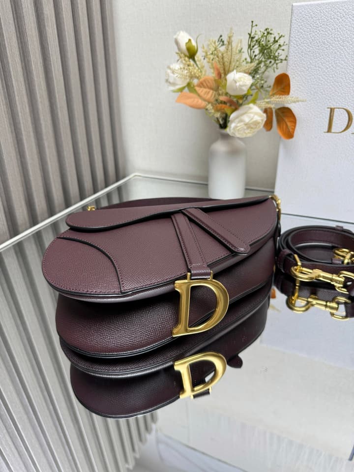 Dior Saddle Bag – Wine Red in Burgundy Red