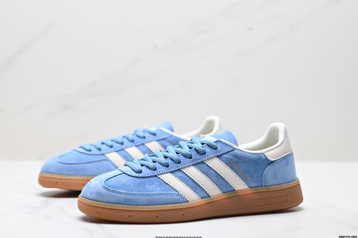 Adidas Handball Spezial Retro Sneakers in Navy Suede With Pastel Stripes