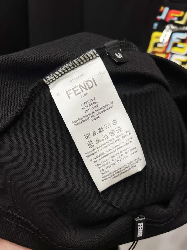 Fendi Embroidered Zipper Pocket T-Shirt – 2025SS in Black