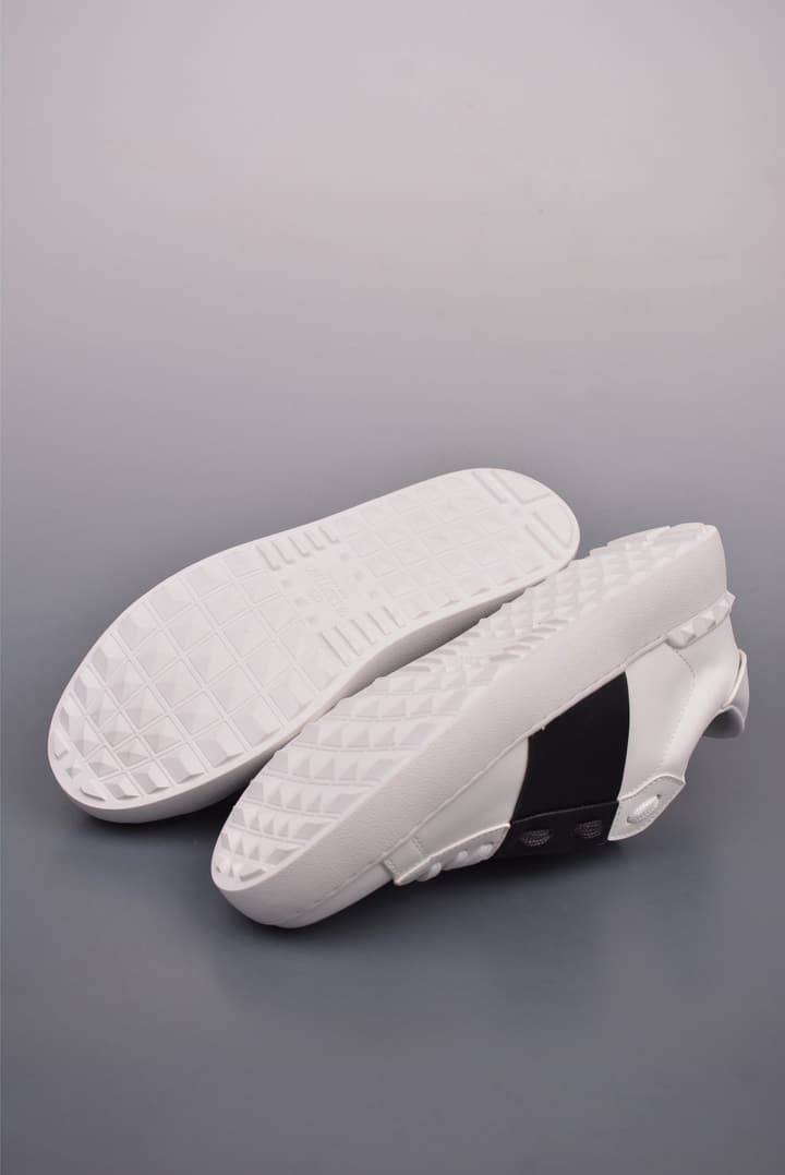 Valentino Rockstud Untitled Rivet Sneakers – 2025 Collection in White With Black Band