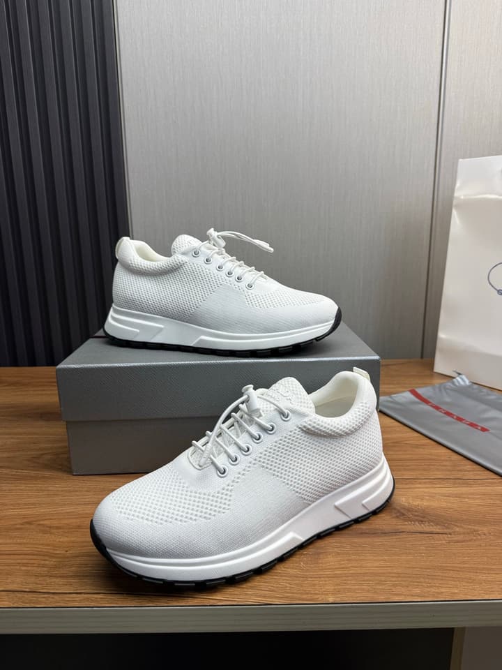 Prada Men's High-Quality Sneakers in Light Grey