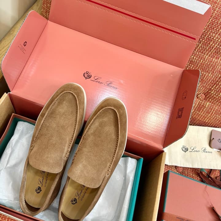 Loro Piana Suede Loafers in Brown