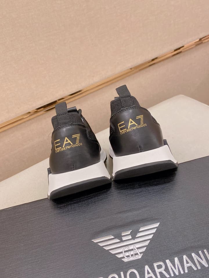 Armani Official Synchronized Knit Sneakers in Dark Grey Knit