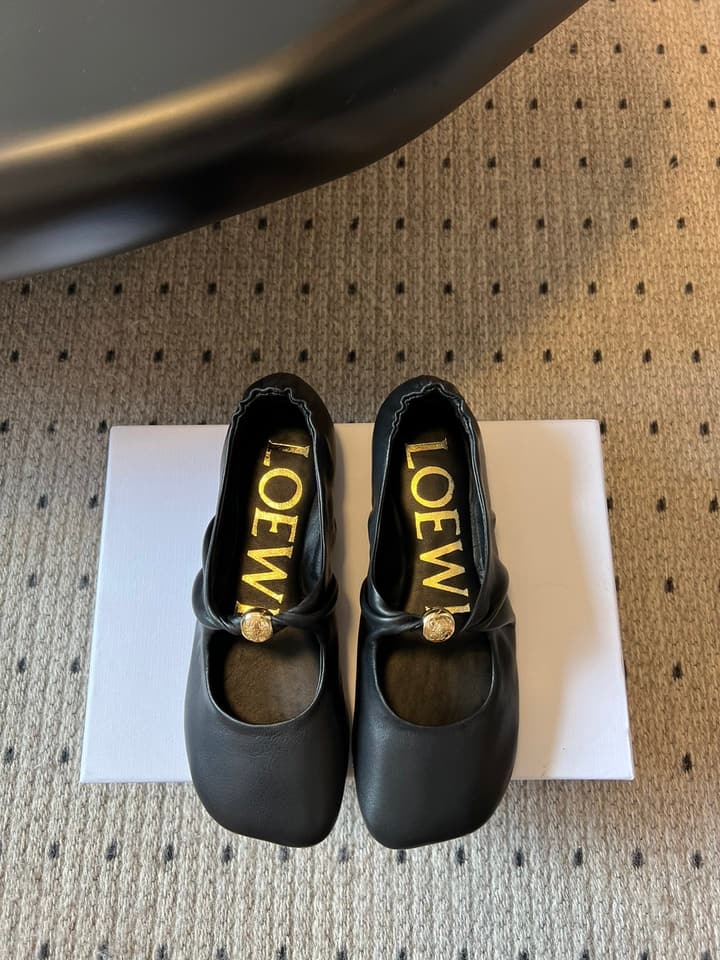 Loewe Pebble Soft Ballet Mules – 25SS Collection in Pebble Black