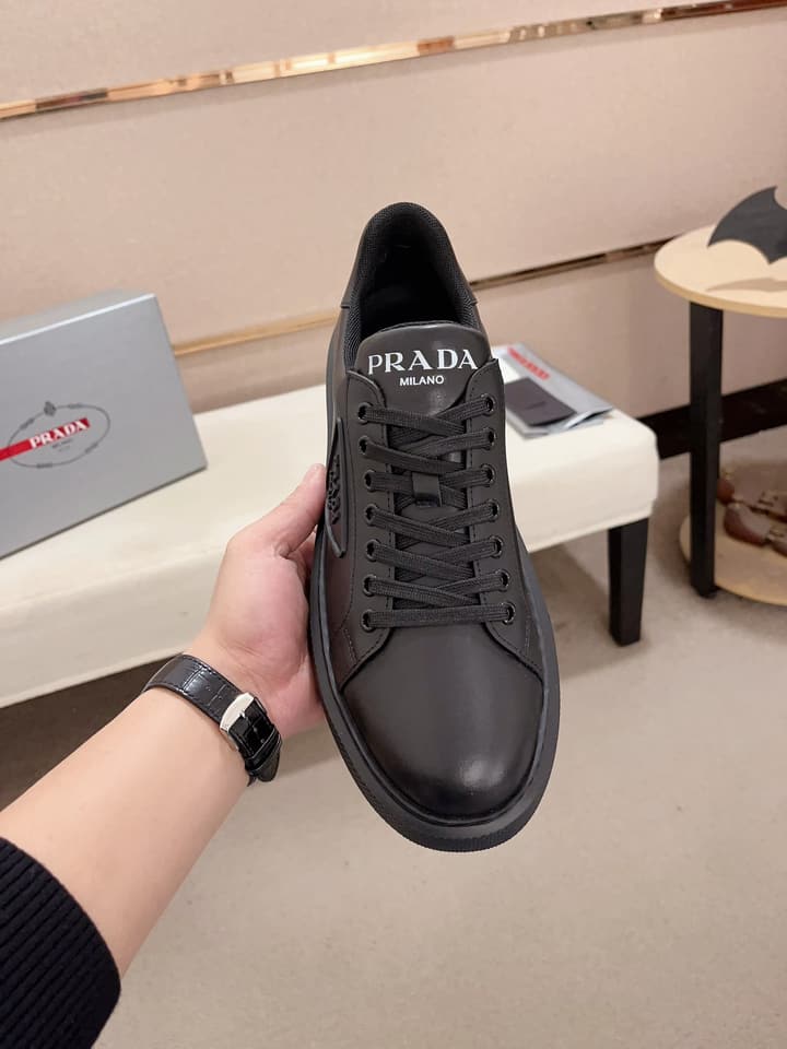 Prada Men's Air Cushion Sneakers in Dark Grey Monochromatic