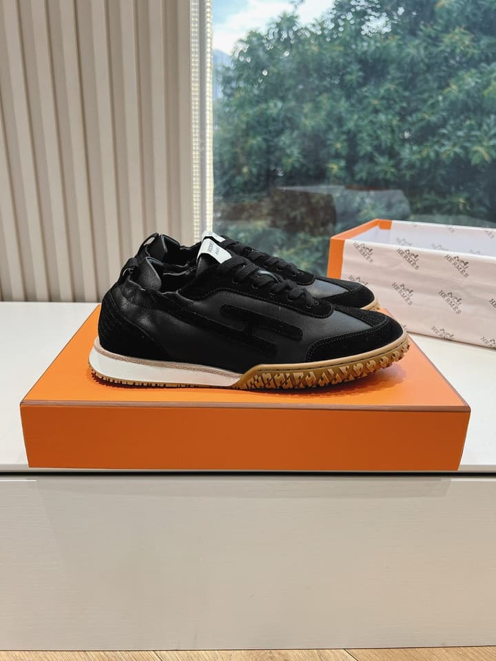 Hermès Bouncing Calfskin Sneakers in Tan Suede