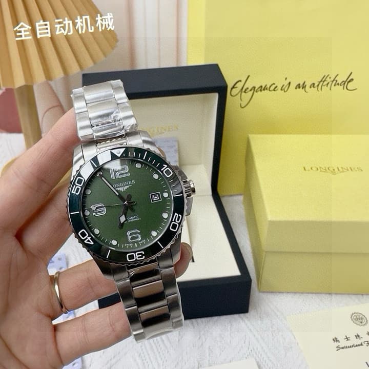 Longines Conquest HydroConquest Automatic Watch in Black Dial Steel Band