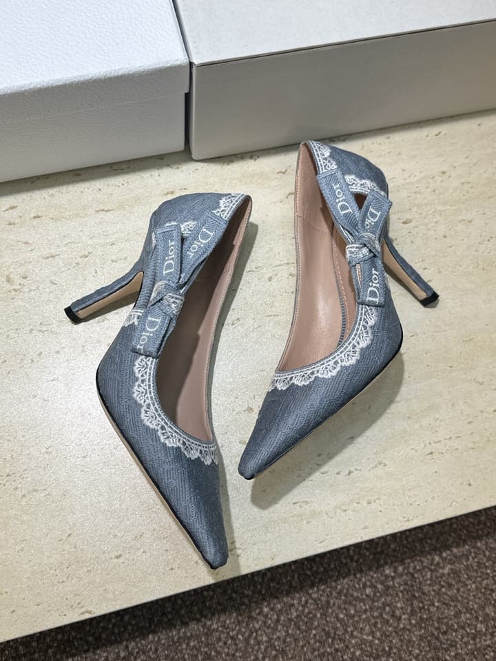 Dior J'Adior Dentelle Jelly Bow Pumps – 2026 Early Spring Collection in Black 6.5cm Heel
