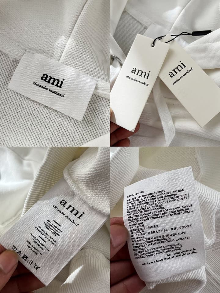 Ami Paris Ami de Coeur Terry Crewneck Sweatshirt in Black Ami De Coeur Hoodie