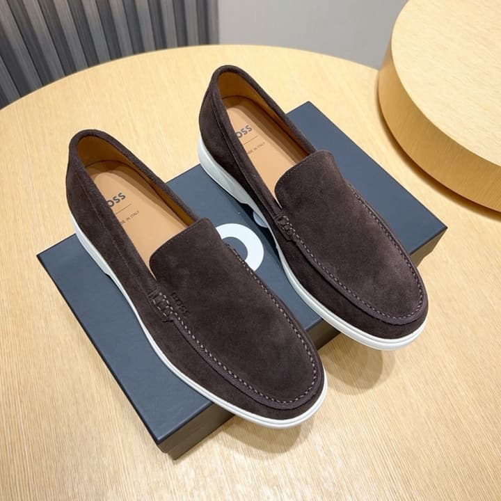 Boss Suede Slip-On Loafers