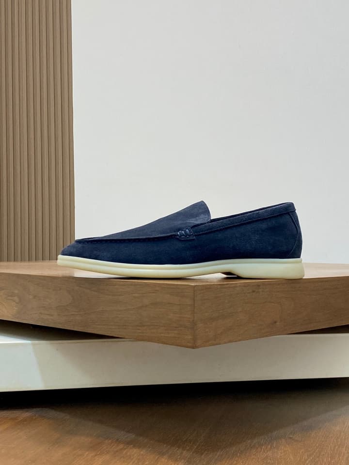Loro Piana Suede Leather Slip-On Loafers – Unisex in Dark Brown Suede