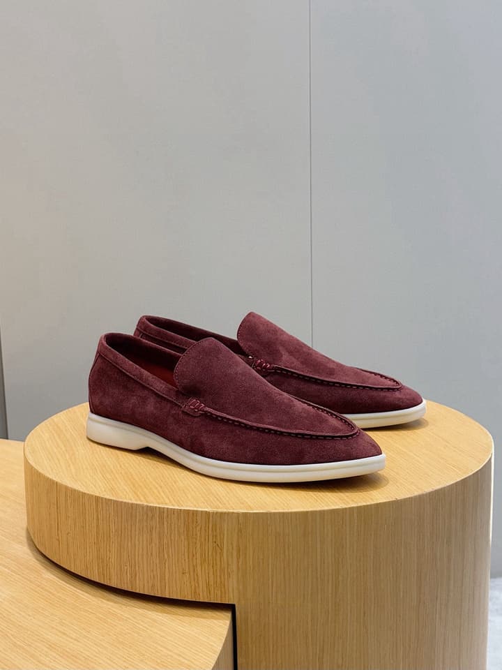 Loro Piana Italian Handmade Suede Driving Shoes in Black Suede
