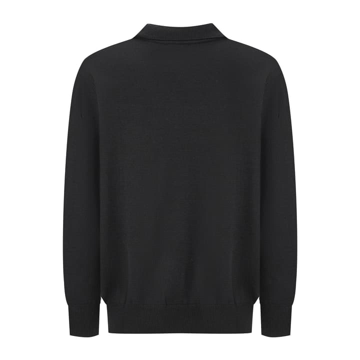 Celine Embroidered Triomphe Knit Polo in Classic Black