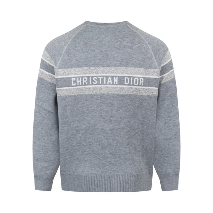 Dior Reversible Oblique Cashmere Crewneck Sweater – 25FW in Grey