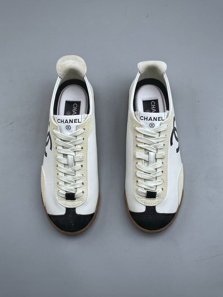Chanel Panda German Training Sneakers – 2026 Spring/Summer Collection – 26P in Tan And White