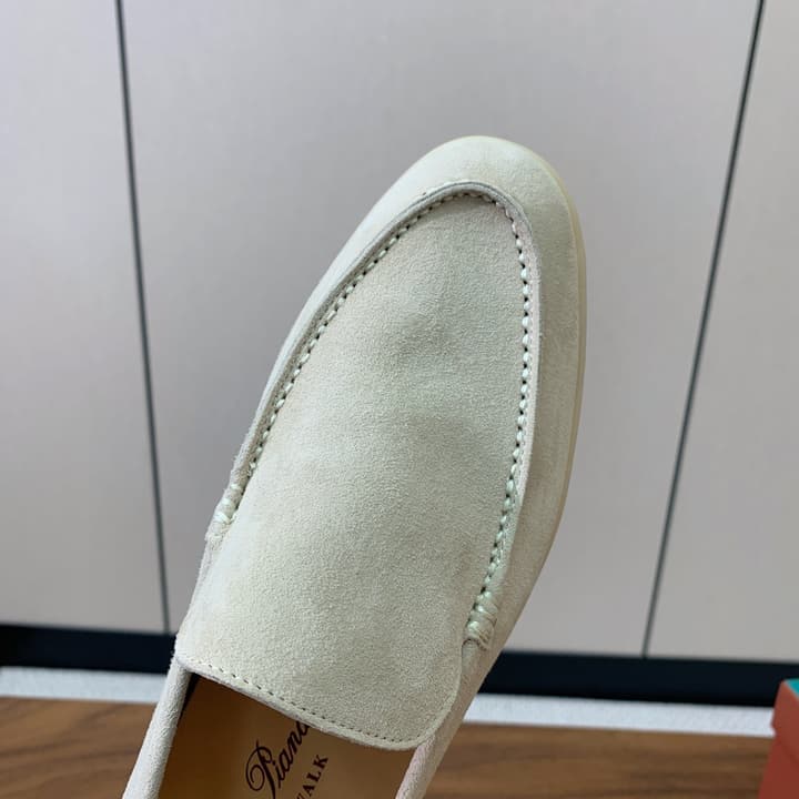 Loro Piana Glossy Cashmere Loafers in Blush Pink Suede