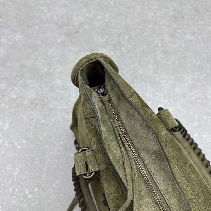Balenciaga Le City Medium Suede Shoulder Bag in Caramel Suede