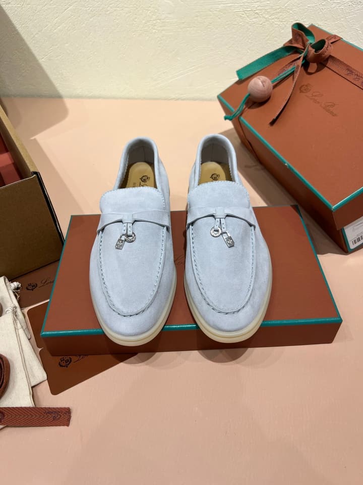 Loro Piana My Charms Classic Loafers in Nude