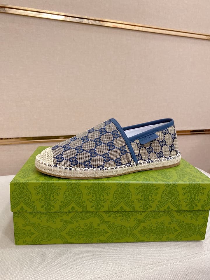 Gucci Men's Slip-On Loafers in Blue Monogram
