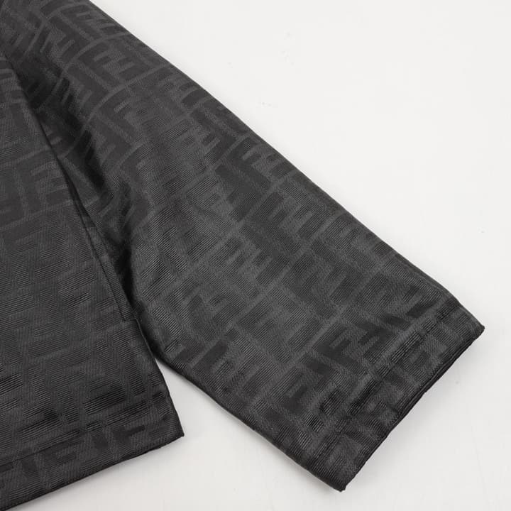 Fendi FF Monogram Full-Zip Windbreaker Jacket in Dark Gray Ff Monogram