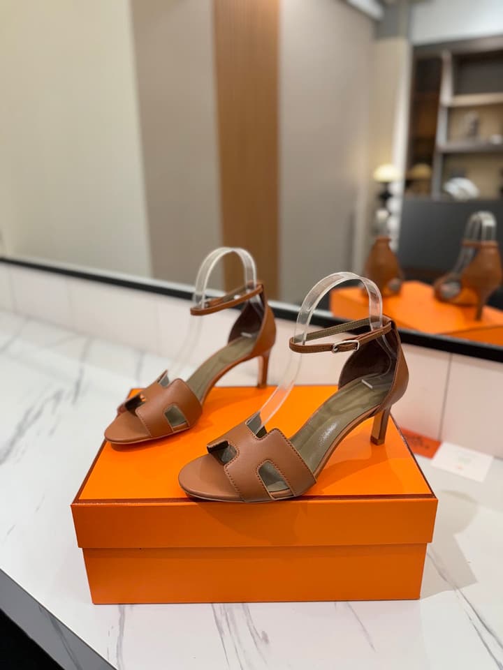 Hermès Classic Smooth Cowhide Heels – 6.5cm in All White