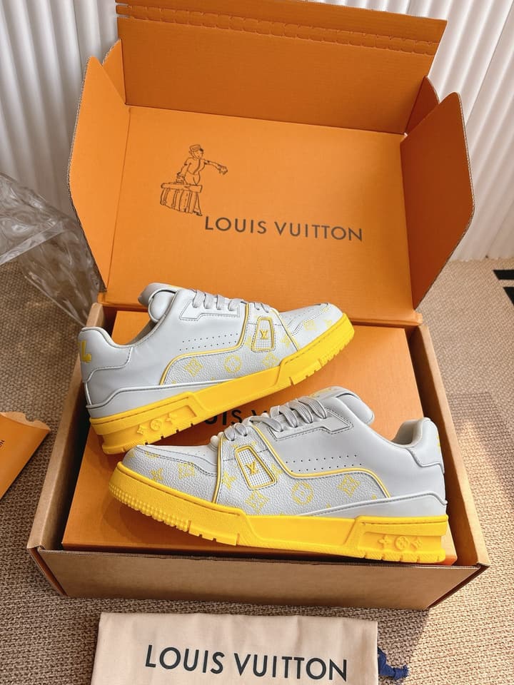 Louis Vuitton LV Trainer Sneakers in All Black Silver Monogram
