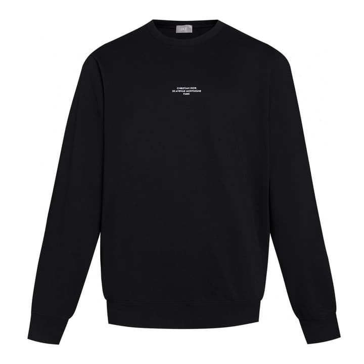 Dior Montaigne Slogan Print Crewneck Sweatshirt – 2025 Winter Collection in Black