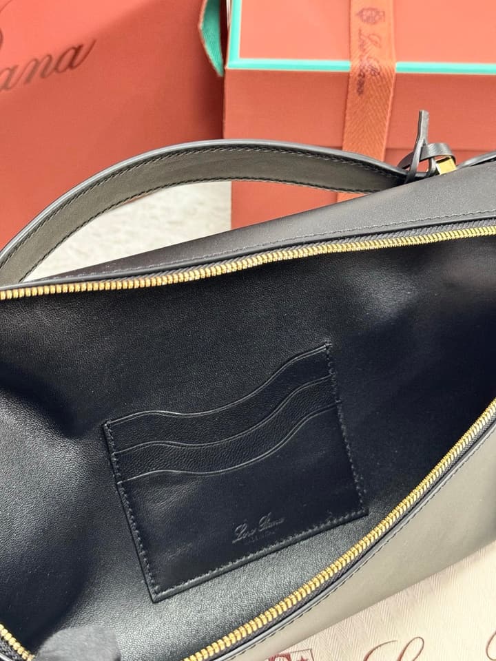 Loro Piana Extra Clutch L29 in Black Leather