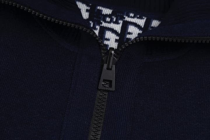Dior Reversible Oblique Zipper Knit Cardigan – 25FW in Navy Blue