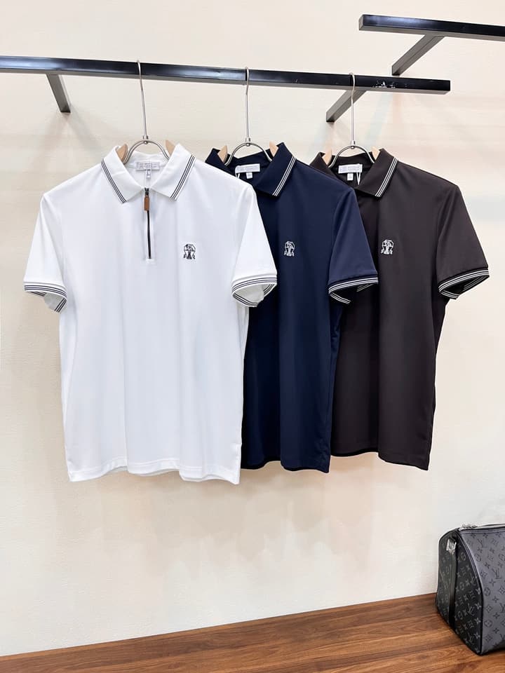 Brunello Cucinelli Embroidered Logo Polo Shirt – Spring/Summer Collection – 2026SS in Dark Brown