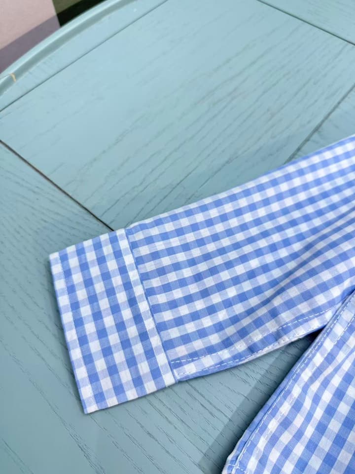 Ralph Lauren Polo Kids Embroidered Shirt – 2025SS – Kids Collection in White And Blue Gingham