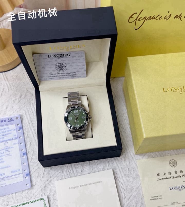 Longines Conquest HydroConquest Automatic Watch in Black Dial Steel Band