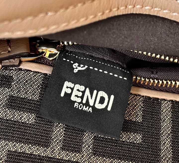Fendi Peekaboo Classic Handbag in Classic Taupe Leather