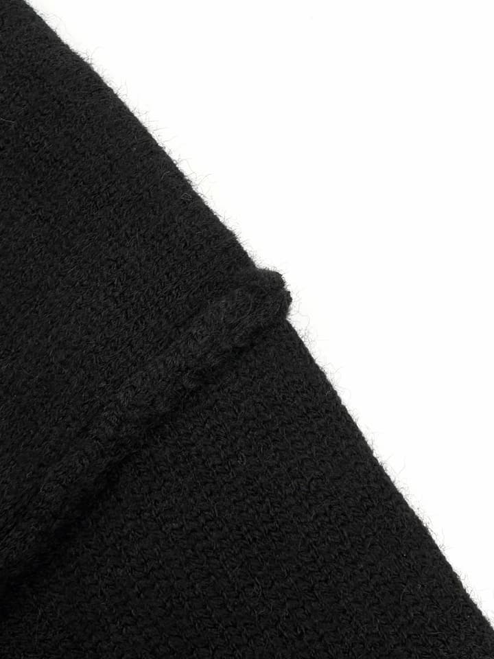Ami Paris Heart Jacquard Merino Cardigan in Black With Red Heart Logo