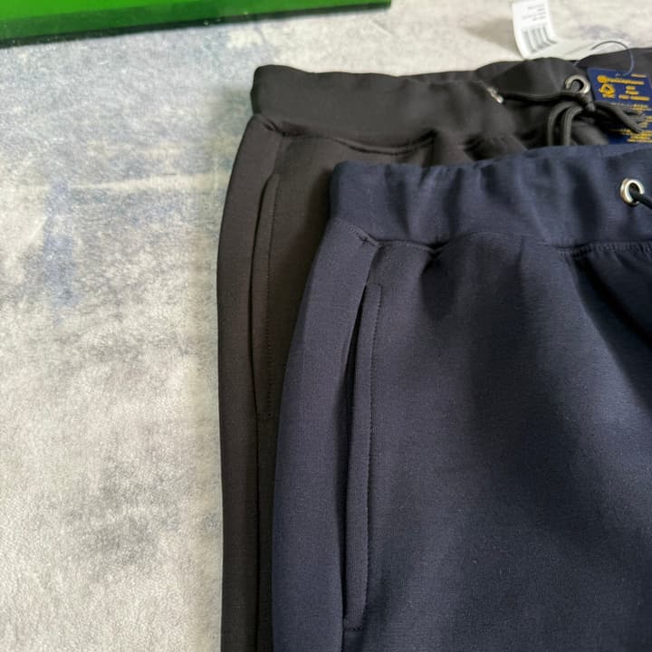 Ralph Lauren Classic Double-Sided Knit Jogger Pants in Black