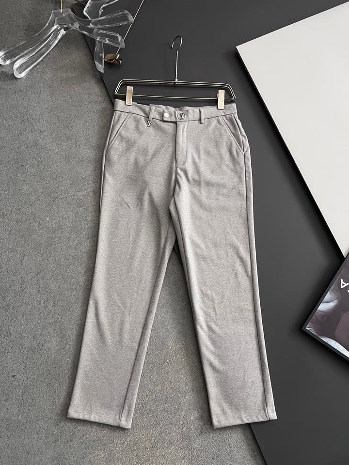 Louis Vuitton Men's Cashmere Casual Trousers – 2025 in Charcoal Gray