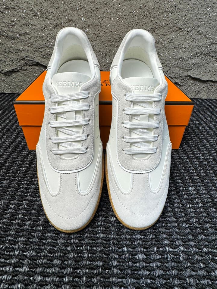 Hermès Laser-Punched H Nappa Calfskin Sneakers in Black
