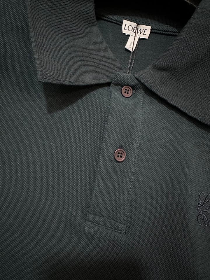 Loewe Embroidered Logo Cotton Polo Shirt – 26SS in Navy Blue