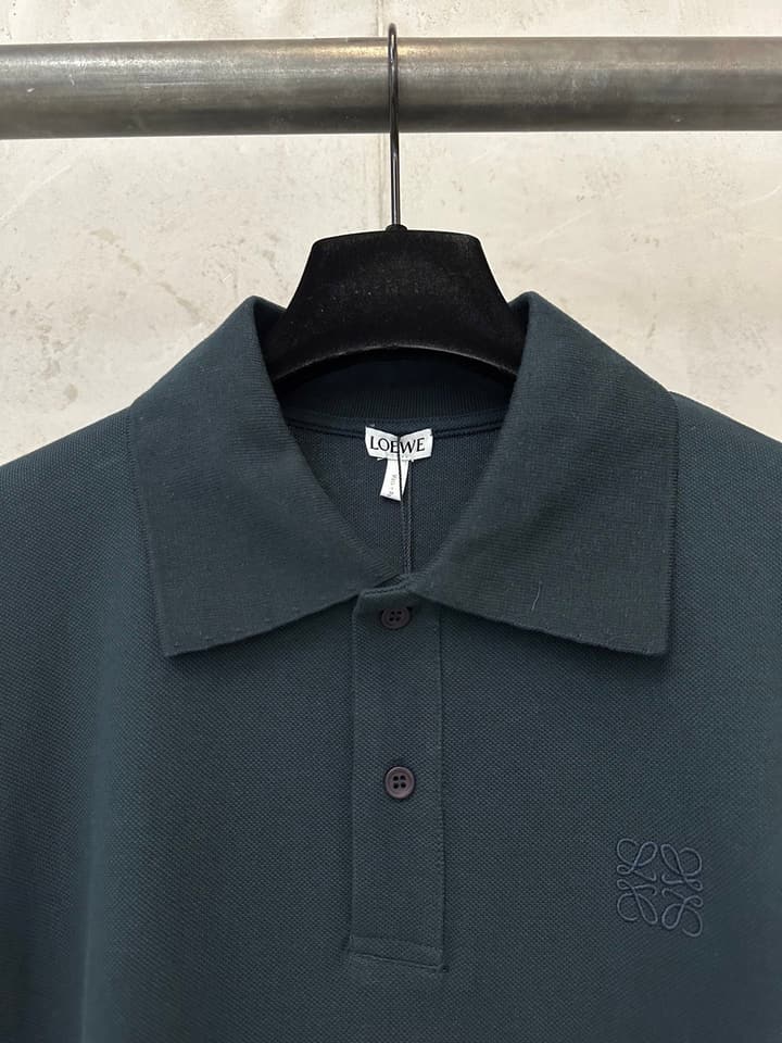 Loewe Embroidered Logo Cotton Polo Shirt – 26SS in Navy Blue