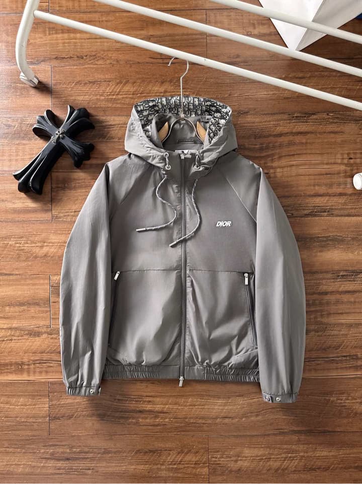 Dior High-End Woven Trench Coat – 2025FW in Black Windbreaker