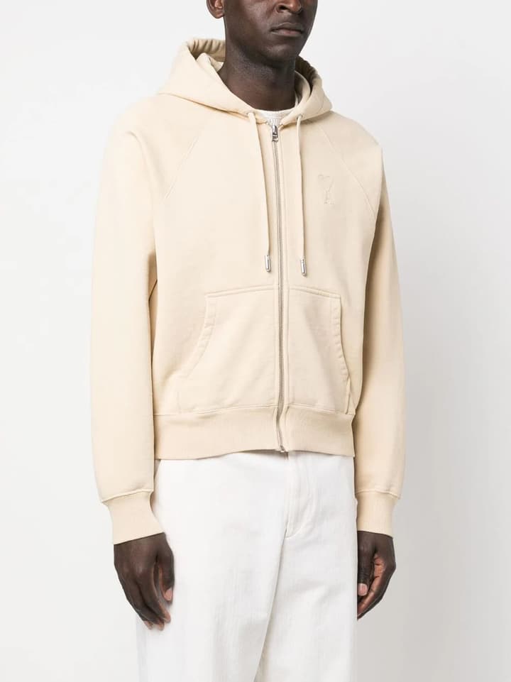 Ami Paris Ami de Coeur Boxy Fit Zip Sweatshirt – Autumn/Winter Collection in Classic Black
