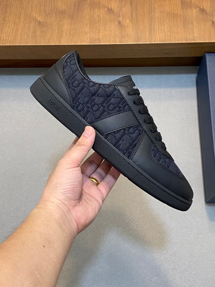 Dior D-Sketch Casual Sport Sneakers in Monochromatic Dark Mesh